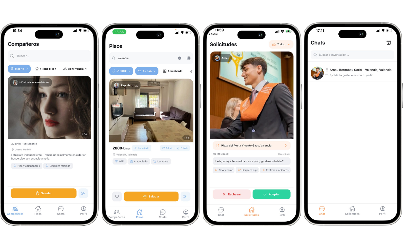 Mockup de la app doMate